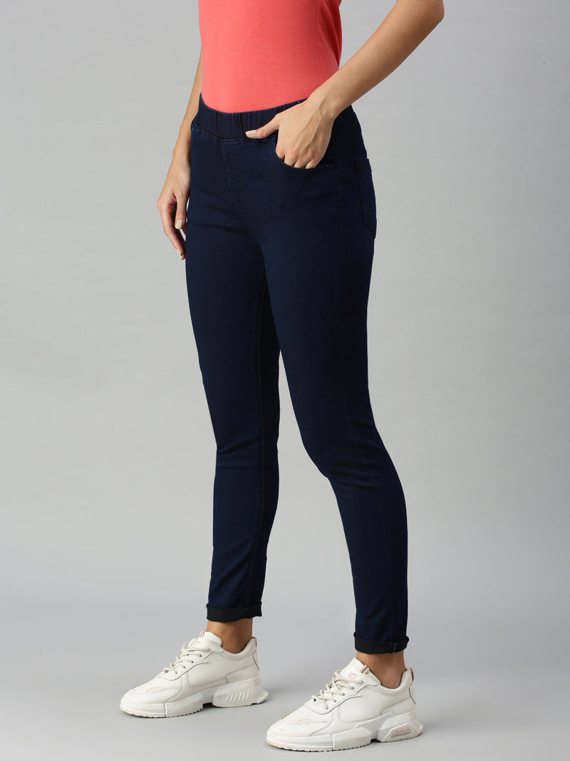 De Moza Women's Jeggings Enzyme Blue