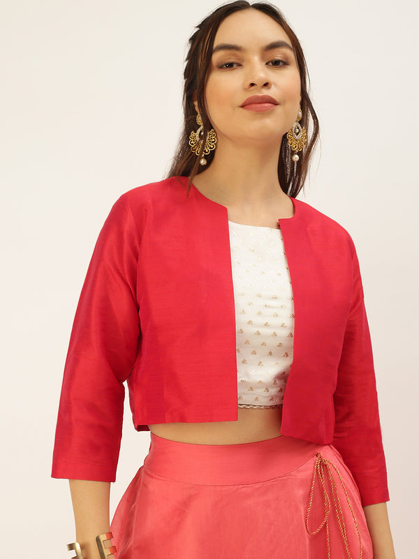 De Moza Womens Ethnic Jacket Red
