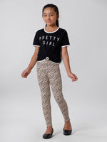 Kids – Girls Printed Ankle Leggings Sand