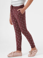 Kids - Girls Printed Jogger Rum Rasin