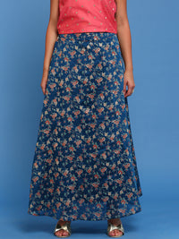 De Moza Women's Printed Skirt Teal