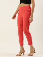 De Moza Women's Cigarette Pant Coral
