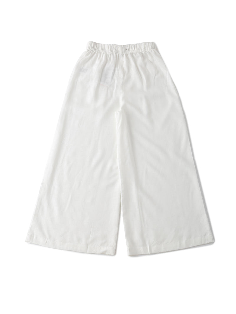De Moza Kids - Girls Palazzo Woven Bottom Solid Rayon Offwhite - De Moza (6595158605887)