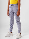 Kids – Girls Printed Straight Pant Violet Grey