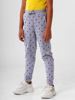 Kids – Girls Printed Straight Pant Violet Grey
