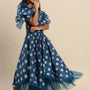 Pipin Girls Printed Lehanga Set Dark Blue