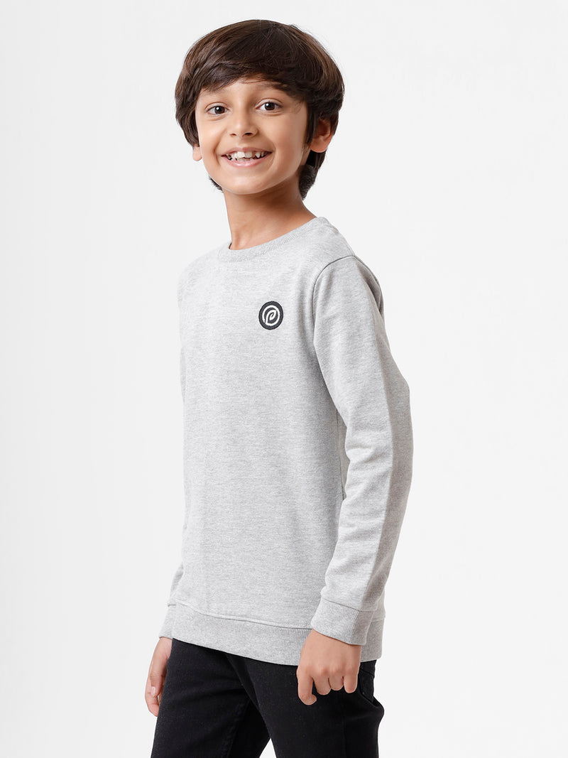 Kids - Boys Printed Sweatshirt Grey Melange