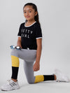 Kids – Girls Printed Ankle Leggings Grey Melange