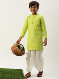 PIPIN Boys Dhoti Pant  Solid Polyester OffWhite - De Moza