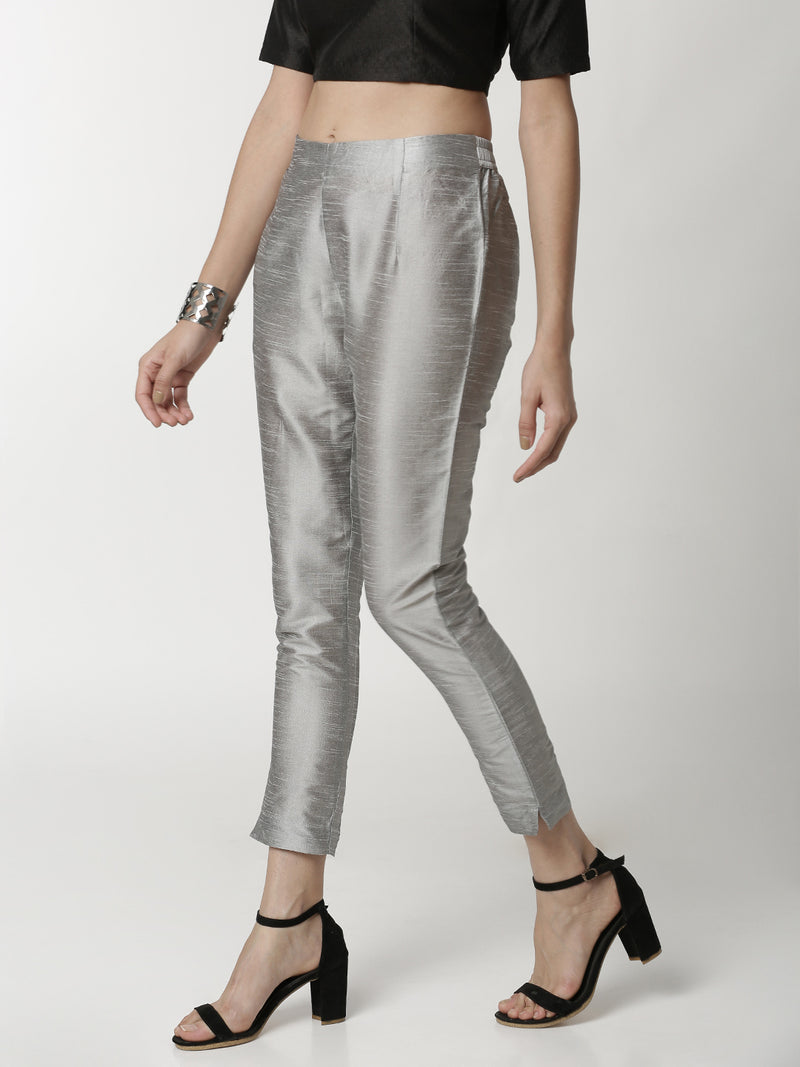 De Moza Women's Cigarette Pant Light Grey