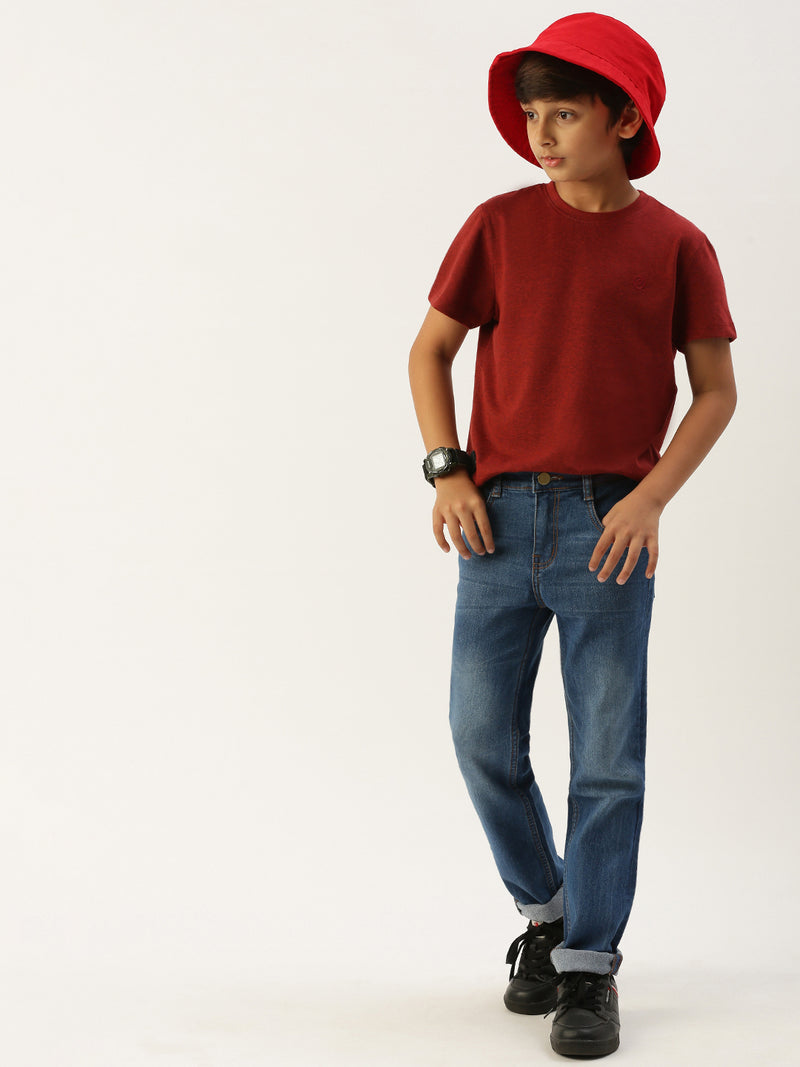 PIPIN Boys Printed T-shirt Red Melange