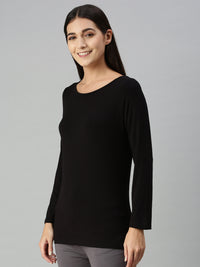 De Moza Ladies Full Sleeve Active-T-Shirt Black