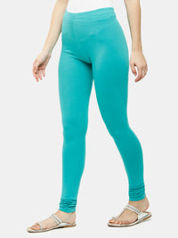 De Moza Ladies Churidar Leggings Solid Cotton Light Emerald - De Moza