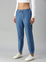 De Moza Ladies Harem Pant Mid Enzyme Blue