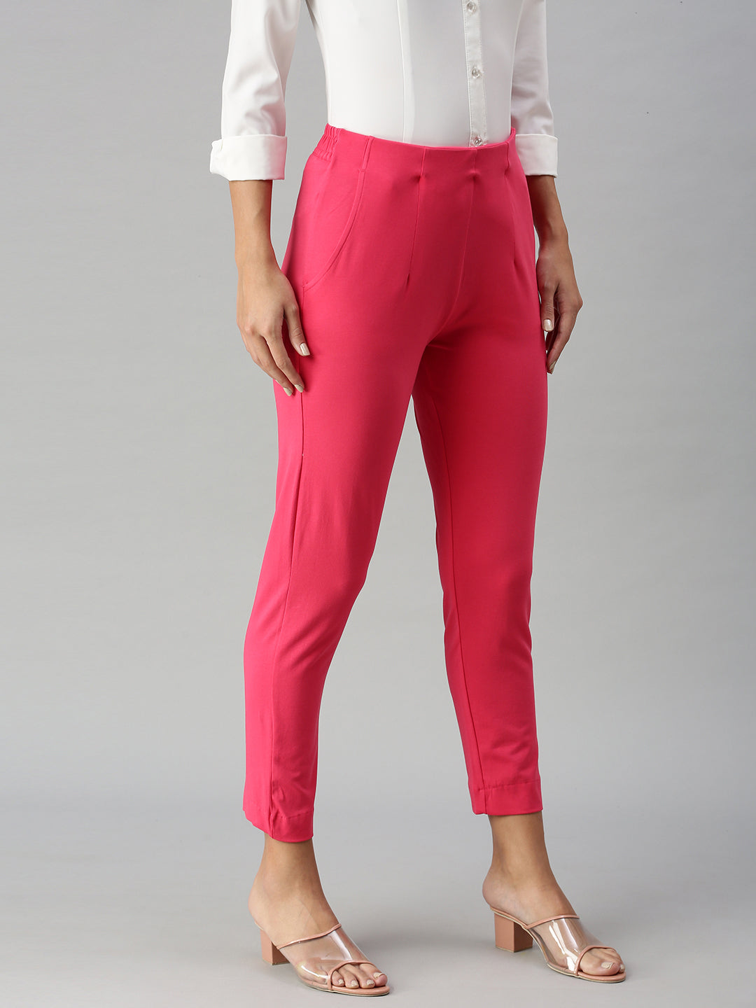 De Moza Women's Cigarette Pant Coral