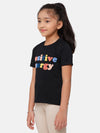 Kids - Girls Printed Top Black