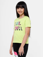 Kids - Girls Printed Top Green Glow