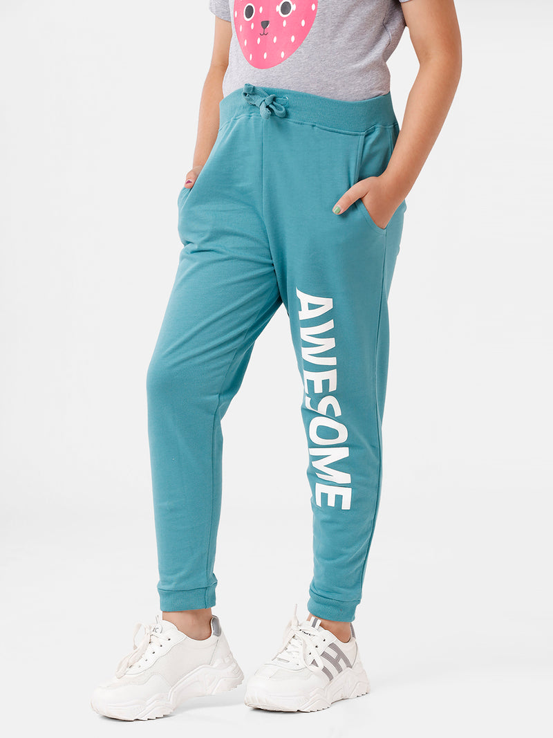 Kids - Girls Printed Jogger Ocean Blue