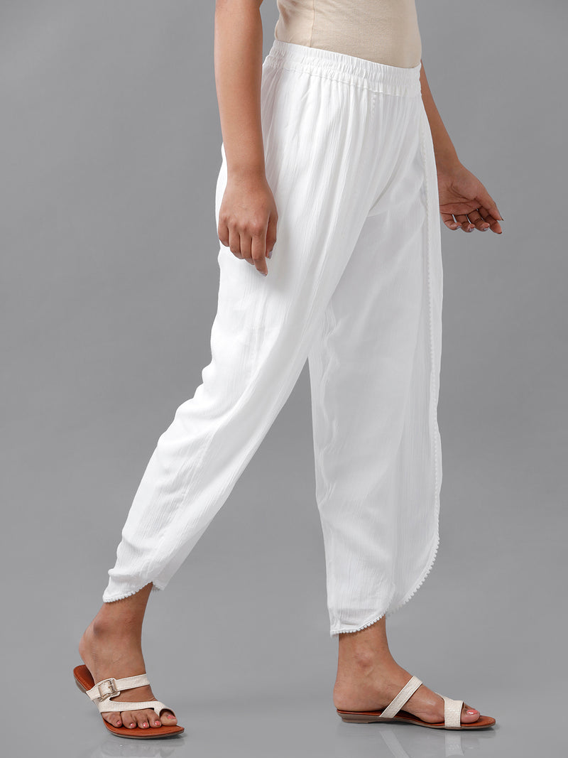 De Moza Women's Cowl Pant Offwhite