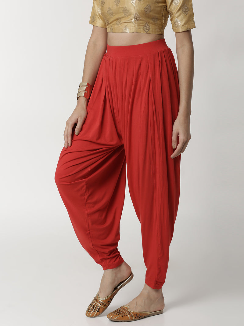 De Moza Women's Patiala Pant Red