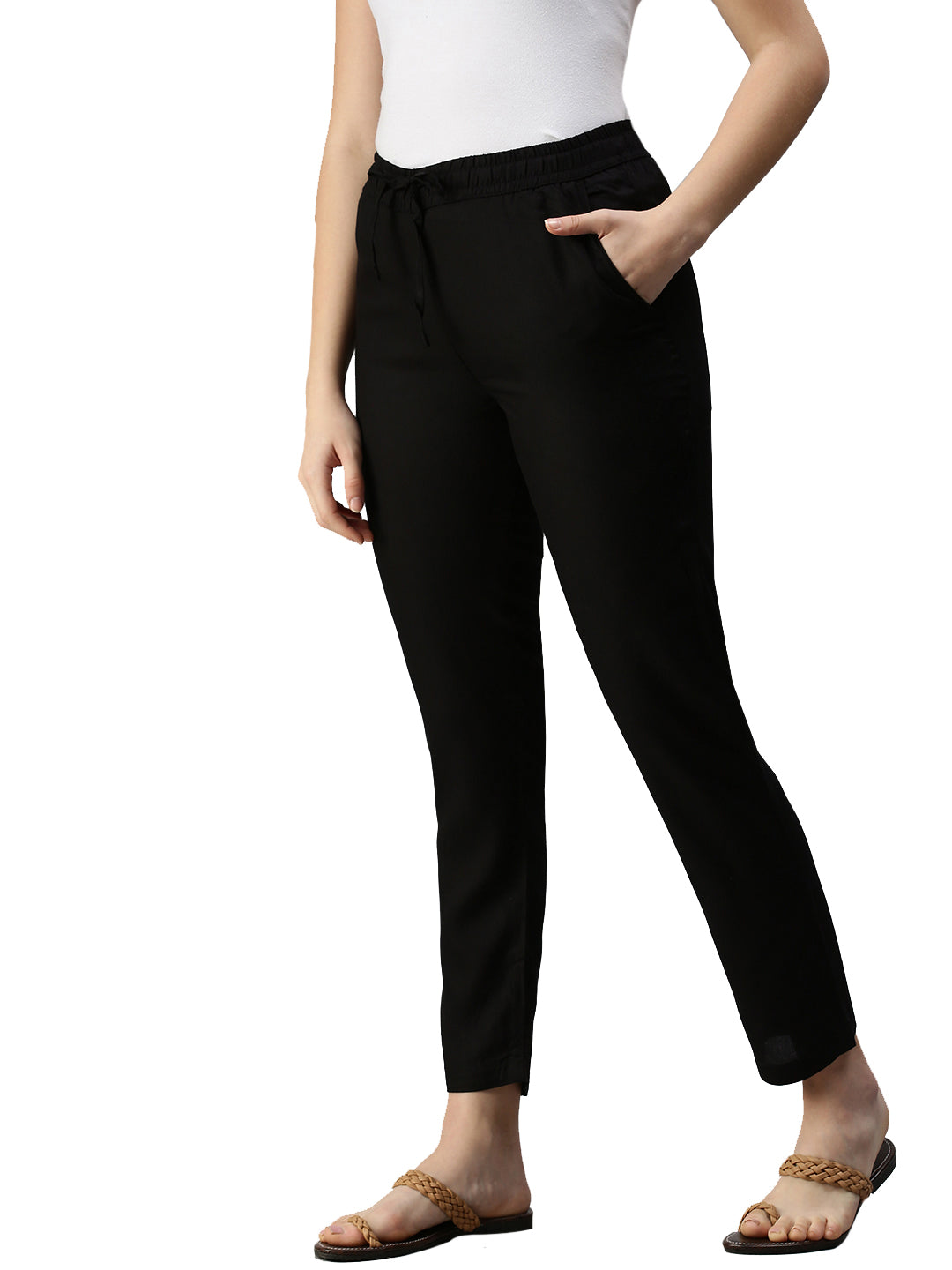 De Moza Women's Straight Pant Black