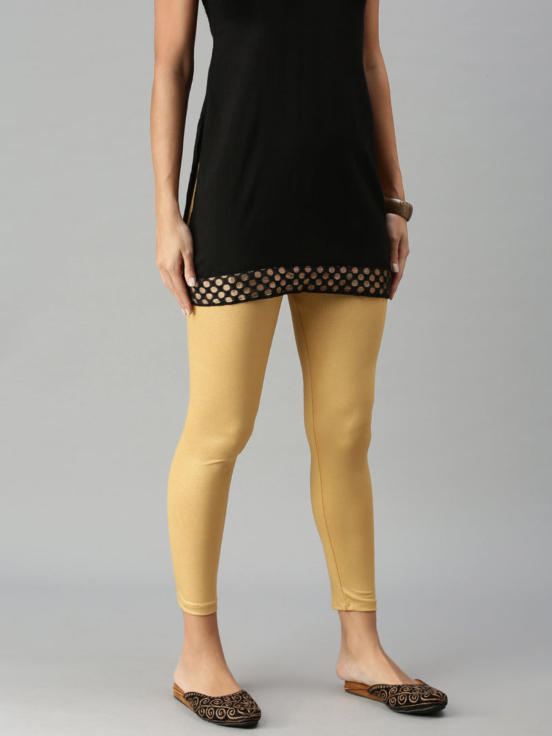 De Moza- Ladies Ankle Length Leggings Gold - De Moza