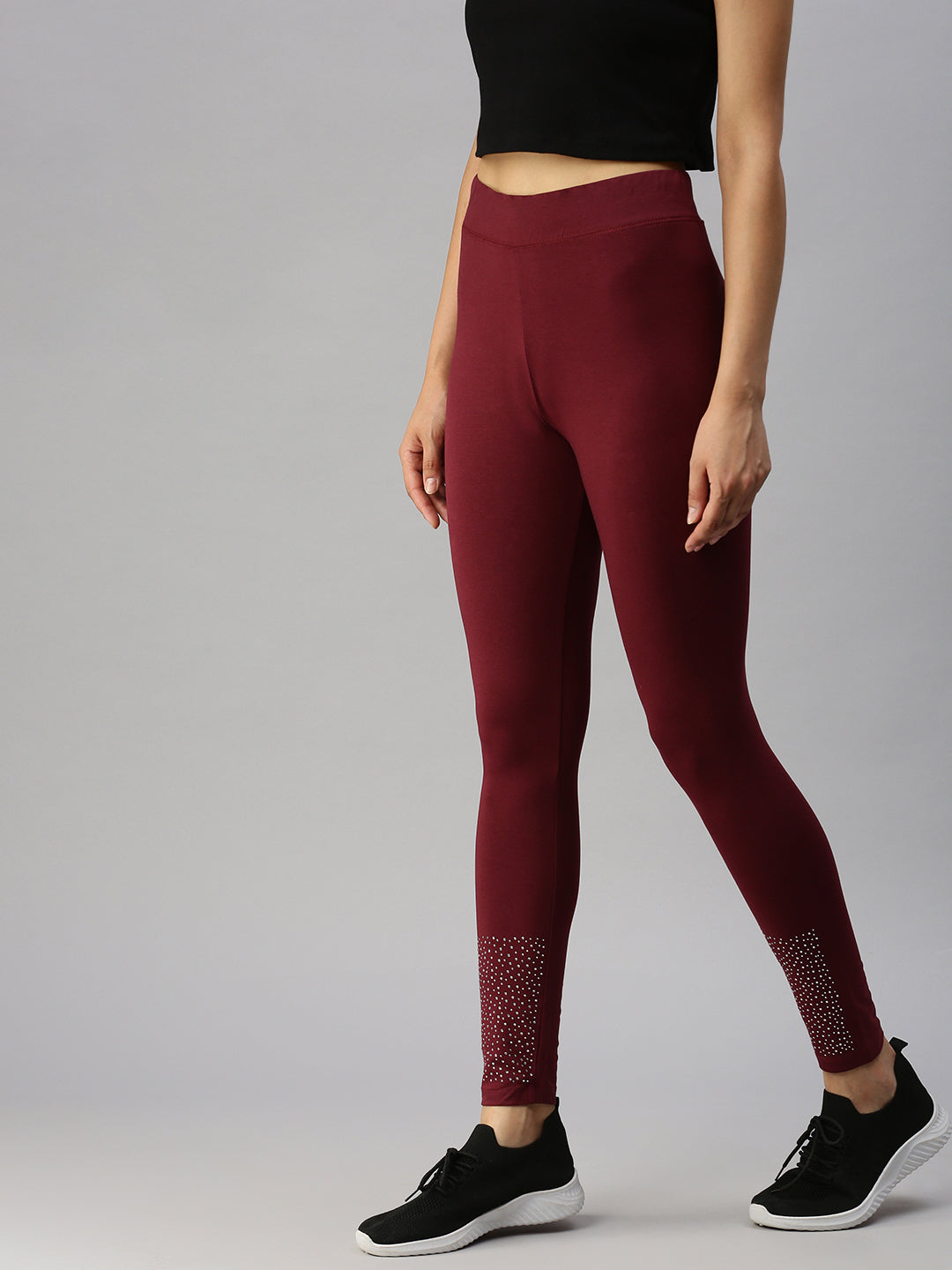 De Moza Ladies Active Wear Leggings Wine