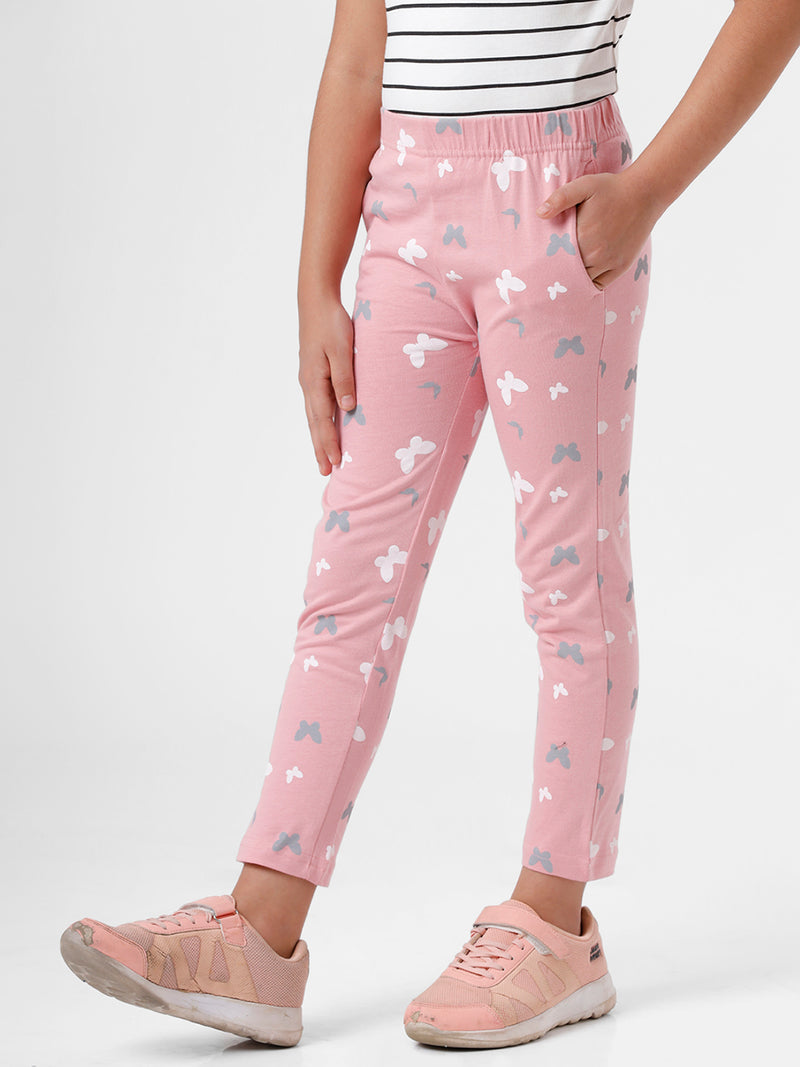 Kids – Girls Printed Straight Pant Bridal Rose