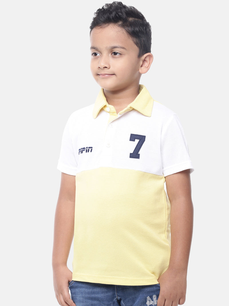 Kids - Boys Printed Half Sleeve T-Shirt Dusty Yellow