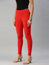 De Moza Women's Ankle Length Leggings Solid Viscose Rust Orange - De Moza