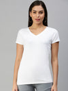 De Moza Women's Half Sleeve Top White