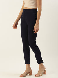 De Moza Women’s Cigarette Pant Dark Navy Blue