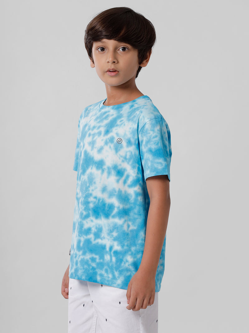 Kids - Boys Printed Half Sleeve T-Shirt Malibu Blue
