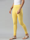 De Moza Ladies Churidar Leggings Solid Cotton Yellow - De Moza