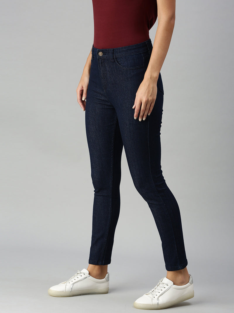 De Moza Women's Denim Jeans Pant Raw Blue