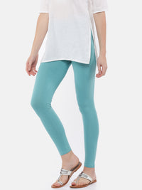 De Moza Ladies Ankle Length Leggings Solid Cotton Petrol