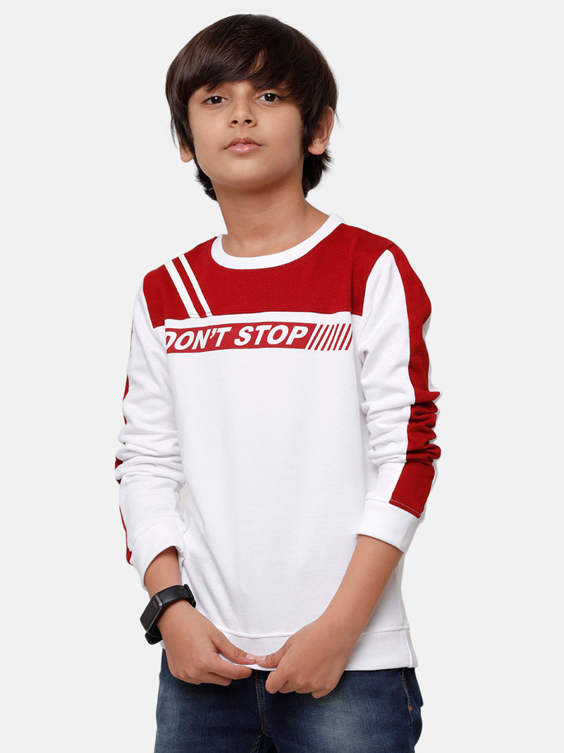 Kids - Boys Printed Sweatshirt White