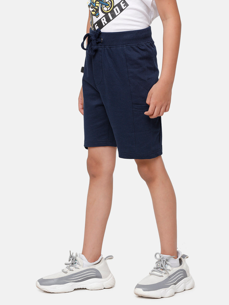 PIPIN Kids - Boys Shorts Knit Bottom Printed Cotton Dark Navy Blue - De Moza