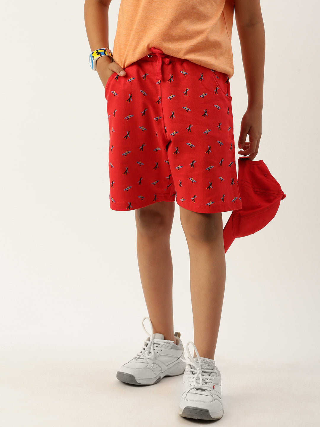 PIPIN Boys Printed Shorts Red