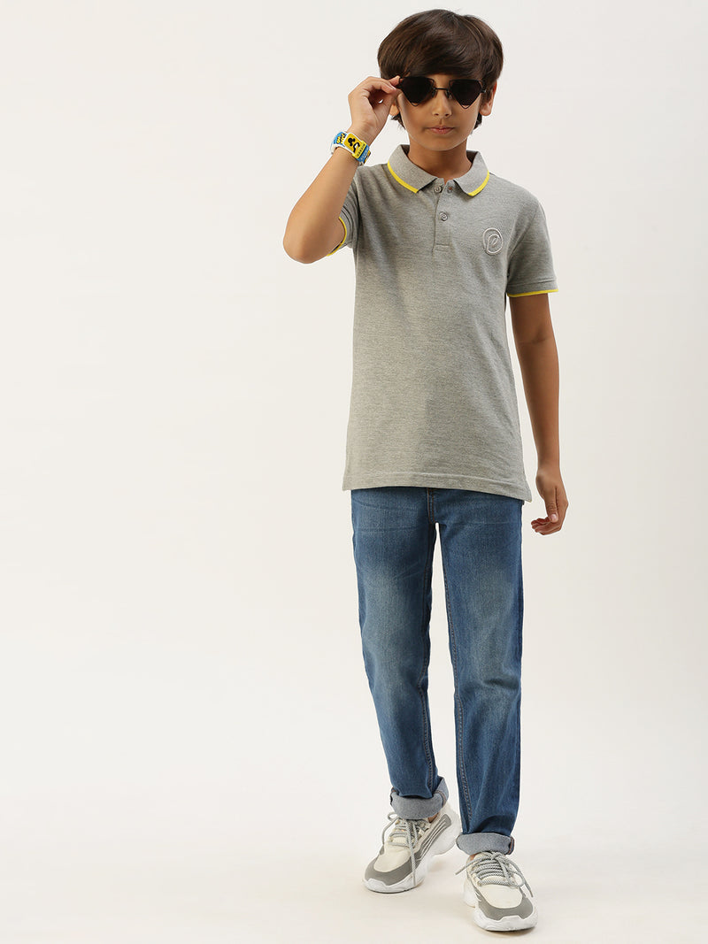 PIPIN Boys Printed T-shirt Grey Melange