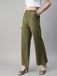 De Moza Women’s Flared Pant Olive Green