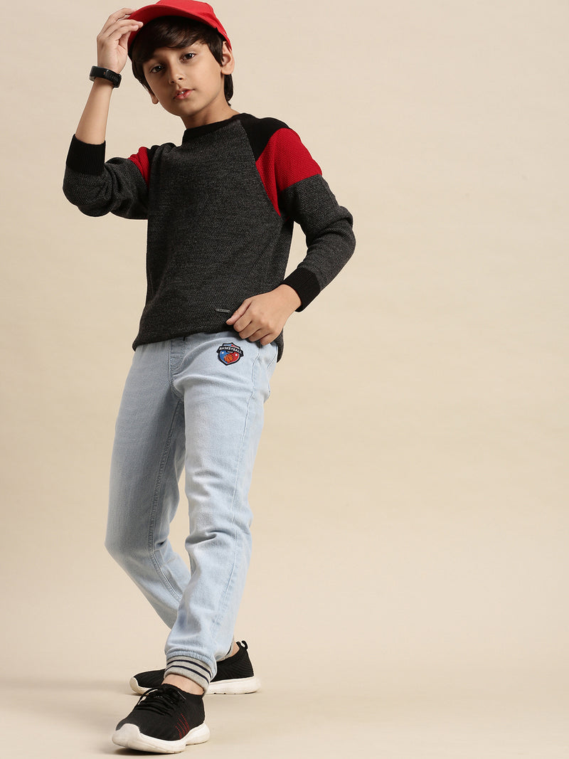 Kids - Boys Winter Sweatshirt Bright Anthra Melange - De Moza