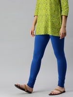 De Moza Women's Premium Churidhar Leggings Solid Cotton Cobalt - De Moza (6679540564031)