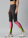 De Moza Ladies Active Wear Leggings Solid Cotton Dark Grey - De Moza
