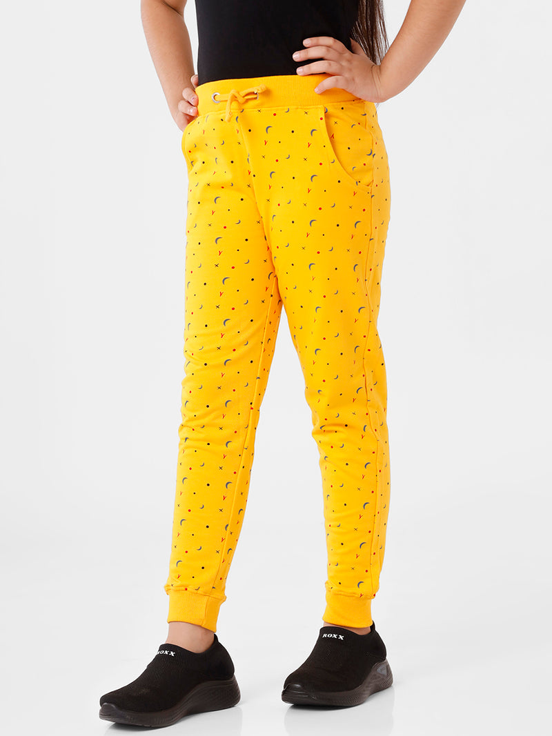 Kids - Girls Printed Jogger Bright Yellow