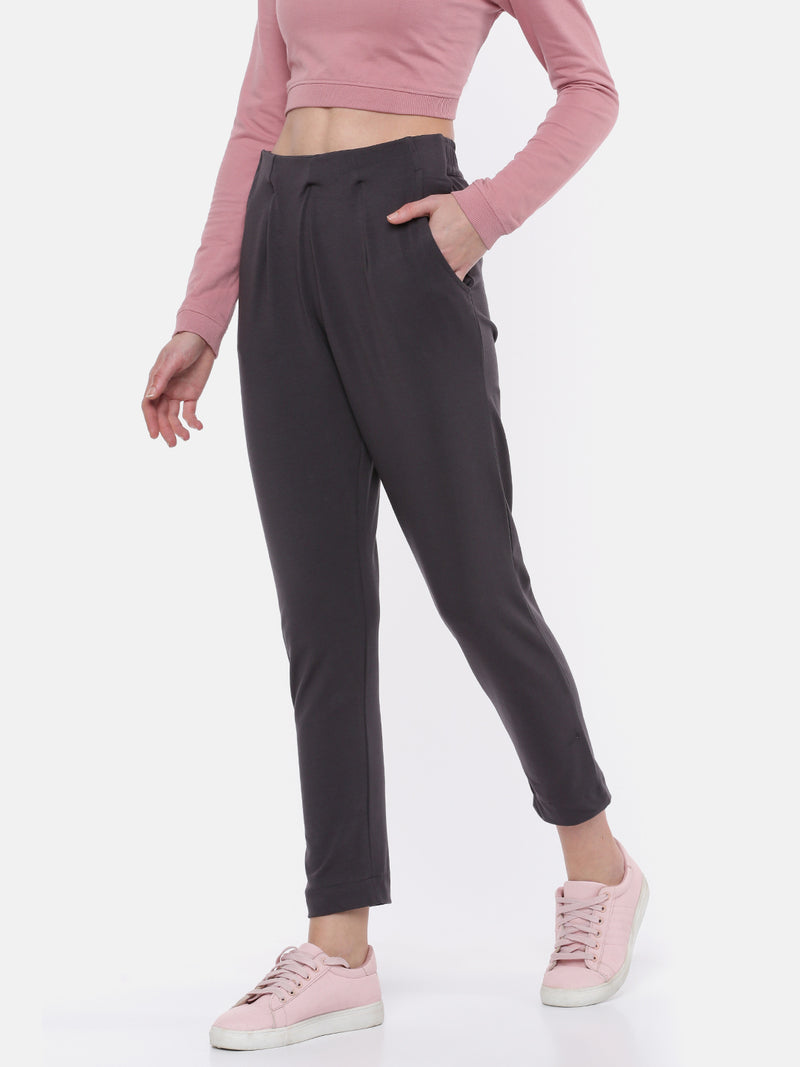 De Moza Women's Cigarette Pant Dark Grey
