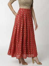 De Moza Women's Printed Skirt Red - De Moza (4359095877695)
