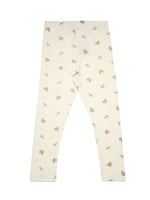 De Moza Kids - Girls Printed Ankle Length Leggings Cotton Offwhite - De Moza (6682211713087)