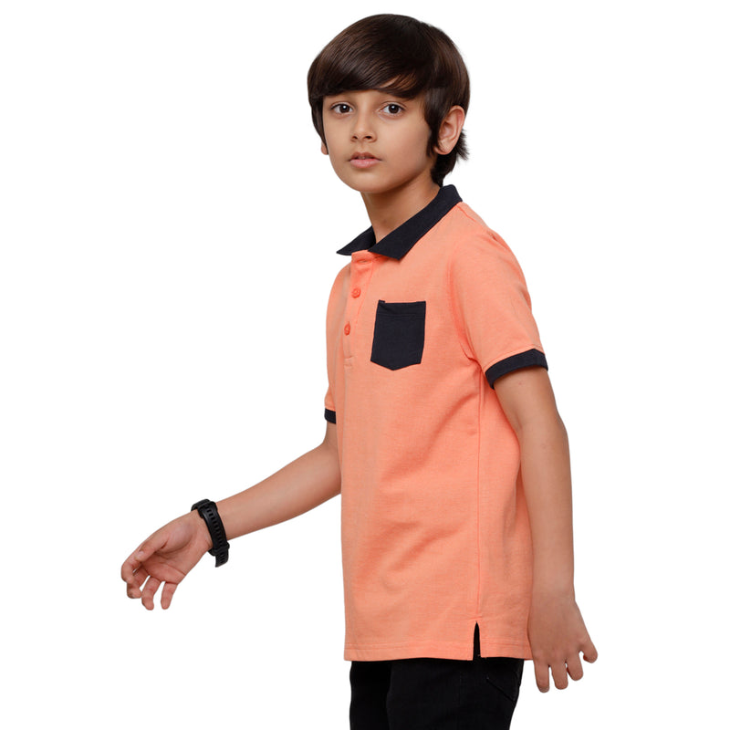 Pack of 2 Pipin Boys T-shirt Orange Melange & White