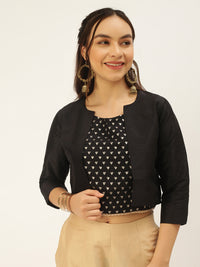 De Moza Womens Ethnic Jacket Black